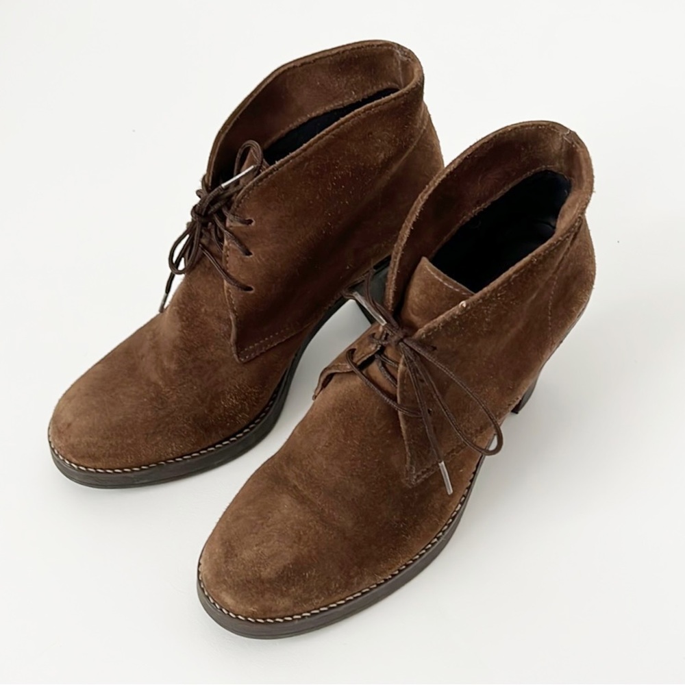 LA CANADIENNE Korey Brown Suede Ankle Booties Size 8